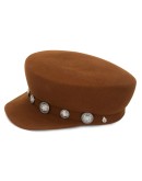 button-embellished cap