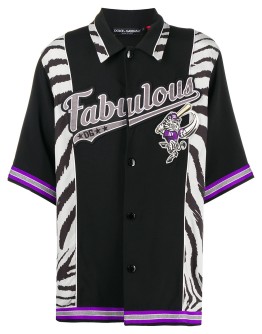 zebra print insert baseball shirt