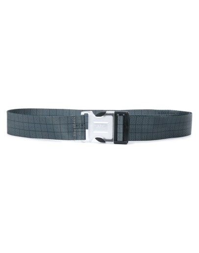grid-print clip buckle belt 