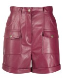faux-leather straight shorts