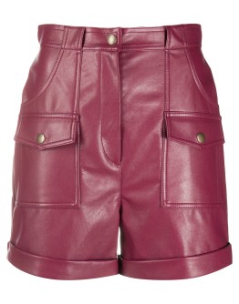 faux-leather straight shorts