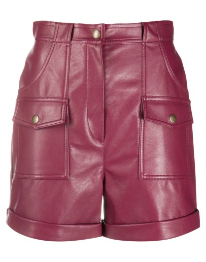 faux-leather straight shorts