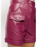 faux-leather straight shorts