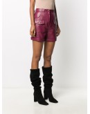 faux-leather straight shorts