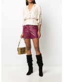 faux-leather straight shorts