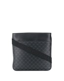 monogram print leather messenger bag