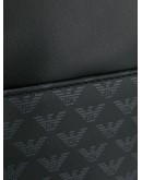 monogram print leather messenger bag