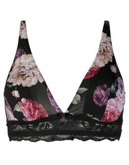 floral-print plunge bra