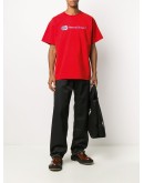 loose fit slogan-print t-shirt