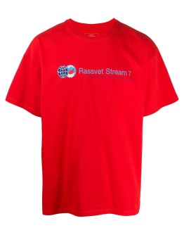 loose fit slogan-print t-shirt