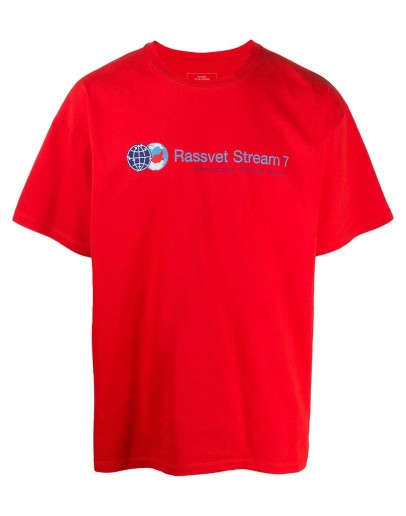 loose fit slogan-print t-shirt