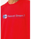 loose fit slogan-print t-shirt