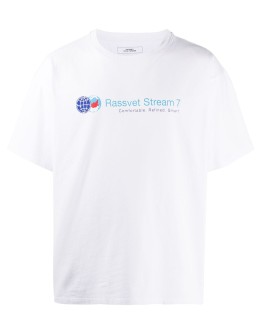 loose fit slogan-print t-shirt