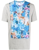 abstract print panelled T-shirt