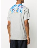 abstract print panelled T-shirt