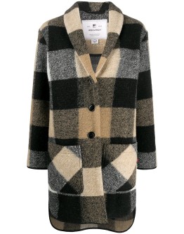 check pattern cardi-coat