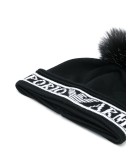 intarsia knit pom pom beanie 