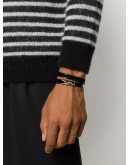 monogram double-wrap leather bracelet