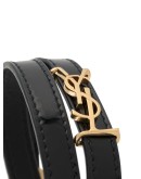 monogram double-wrap leather bracelet