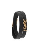 monogram double-wrap leather bracelet
