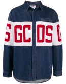 long-sleeved logo denim jacket
