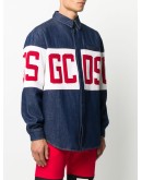 long-sleeved logo denim jacket