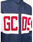 long-sleeved logo denim jacket