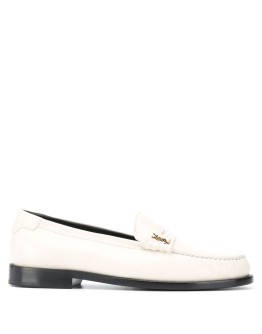 monogram plaque loafers