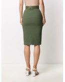 logo belt pencil skirt