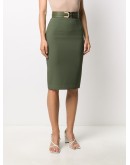 logo belt pencil skirt