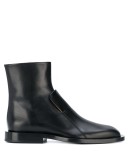 structured leather ankle boots