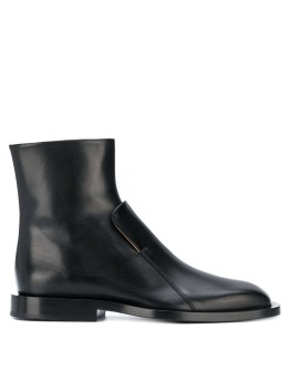 structured leather ankle boots
