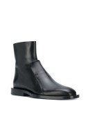 structured leather ankle boots