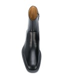structured leather ankle boots
