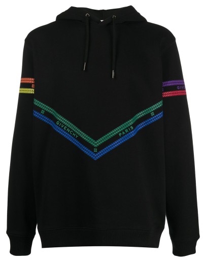 chain print detail hoodie