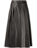 pleat-detail A-line skirt