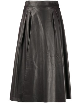 pleat-detail A-line skirt