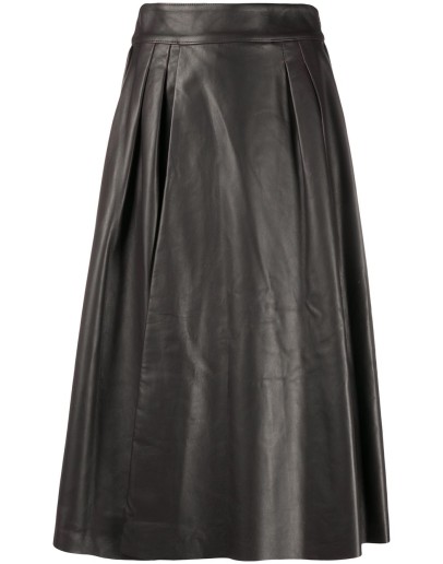 pleat-detail A-line skirt