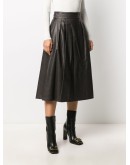 pleat-detail A-line skirt