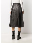 pleat-detail A-line skirt