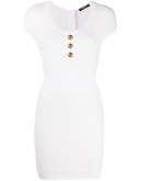 embossed-button knitted dress