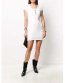 embossed-button knitted dress