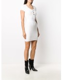 embossed-button knitted dress