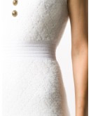 embossed-button knitted dress