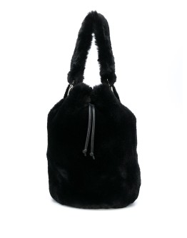 Scarlet faux-fur bucket bag