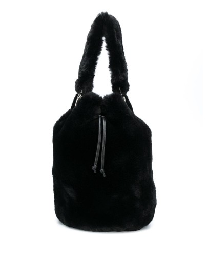Scarlet faux-fur bucket bag