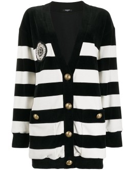 striped knit cardigan