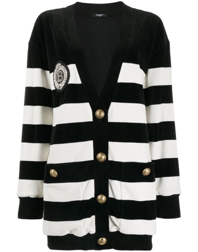 striped knit cardigan