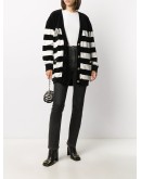 striped knit cardigan