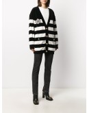 striped knit cardigan